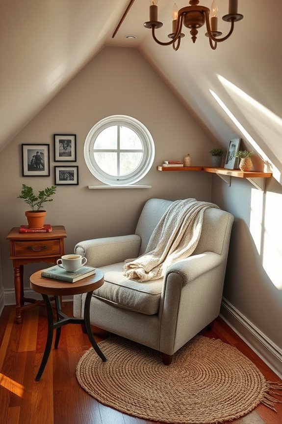 cozy attic reading nook