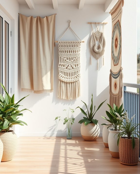 cozy balcony fabric hangings