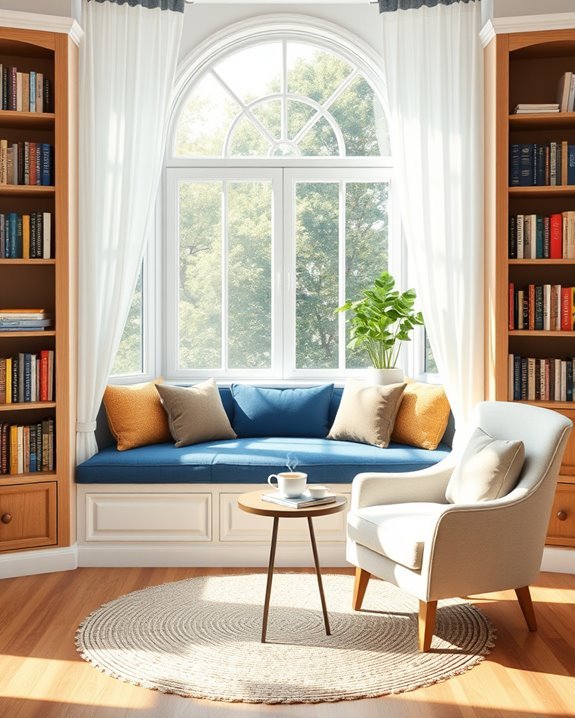 cozy bay window library