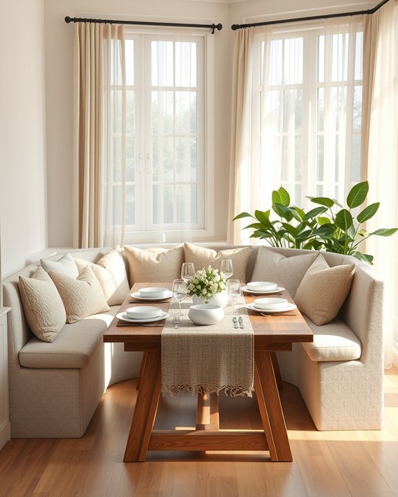 cozy built in bench seating