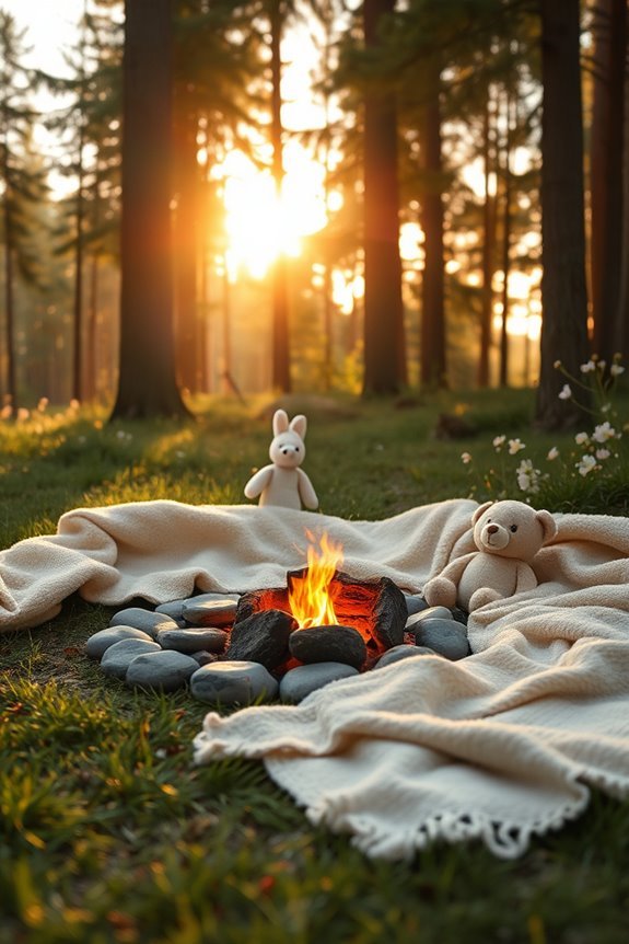 cozy campfire photography session