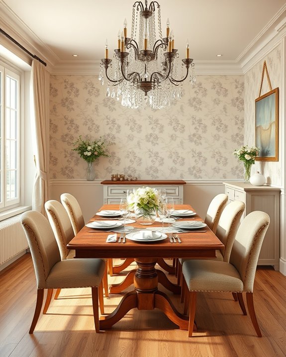 cozy chandelier ambient lighting