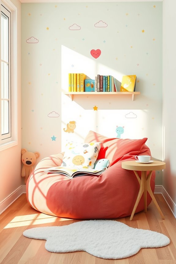cozy colorful reading nook