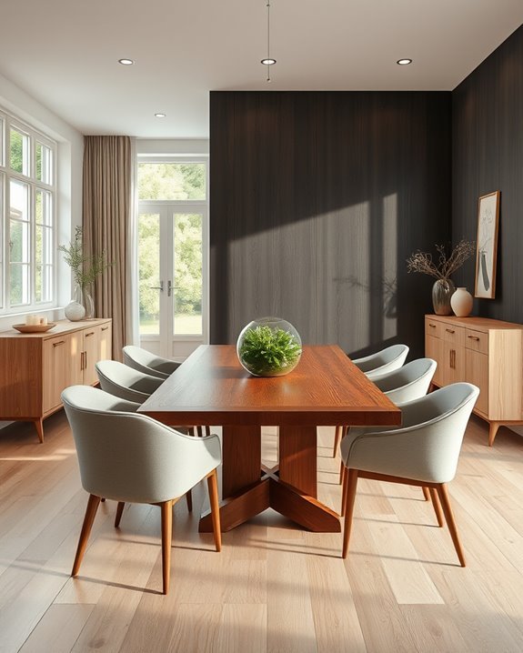 cozy dark ash dining space