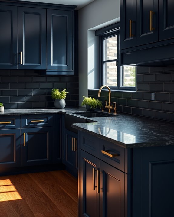 cozy deep color kitchens