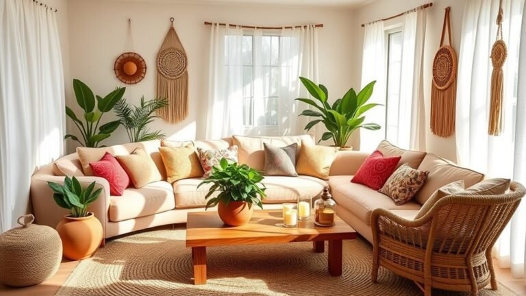 cozy earthy bohemian living room