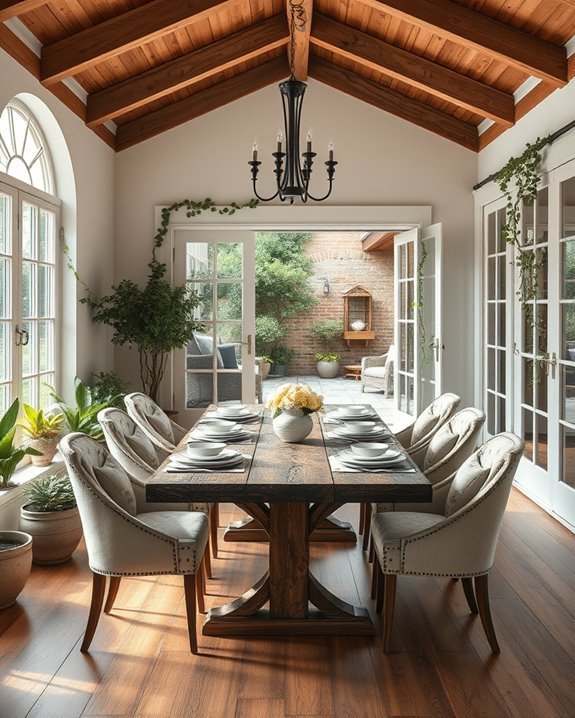 cozy enclosed patio dining