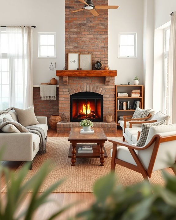 cozy farmhouse fireplace decor