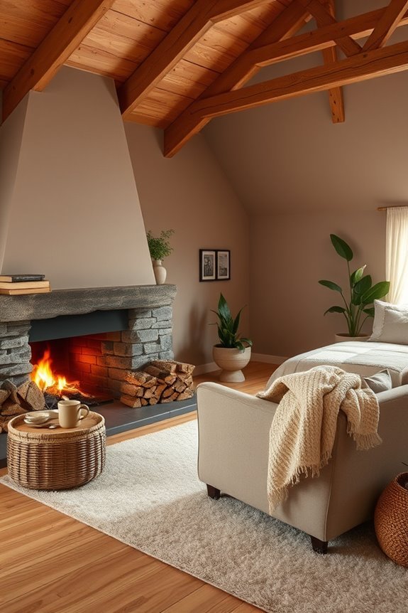 cozy fireplace for ambiance