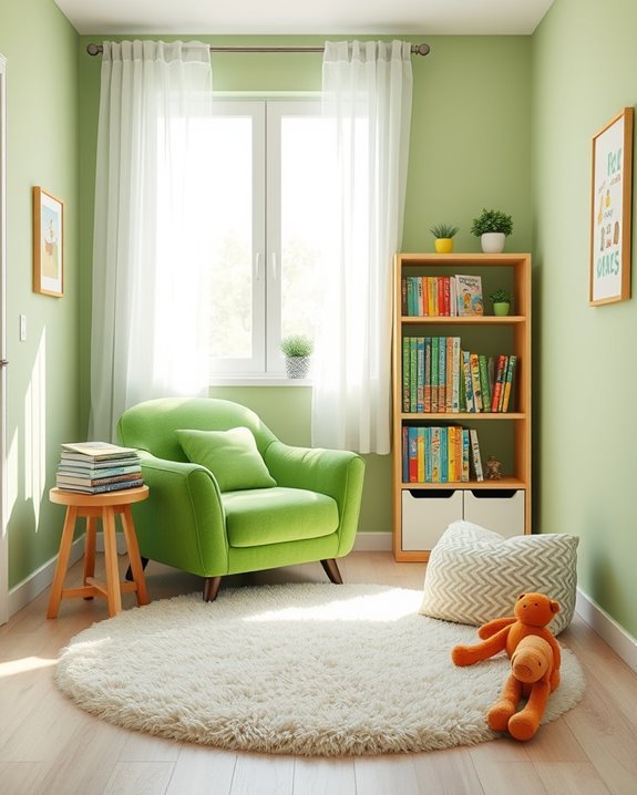 cozy green reading retreat