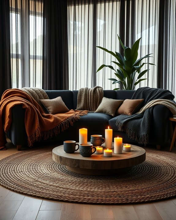 cozy layered blankets decor