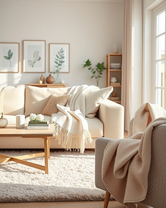 cozy layered throws and blankets