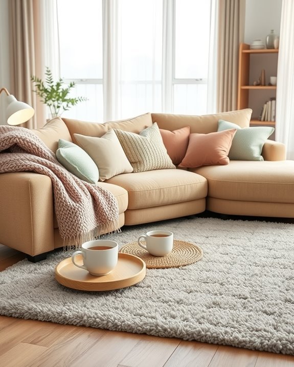 cozy living room textiles