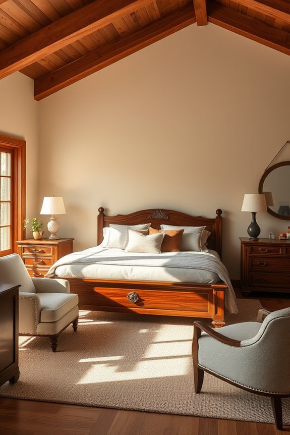 cozy natural wood accents