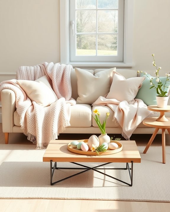 cozy pastel easter decor