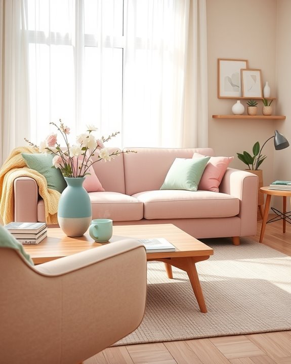 cozy pastel living room