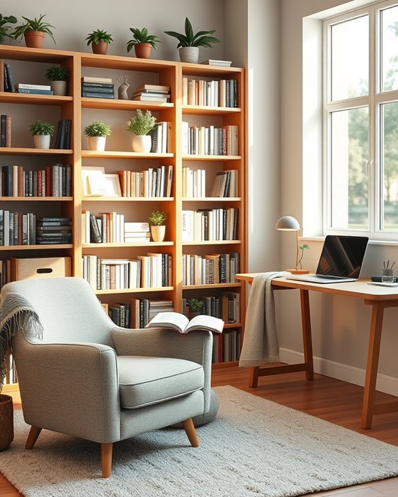 cozy reading corner library
