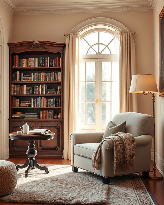 cozy reading corner setup