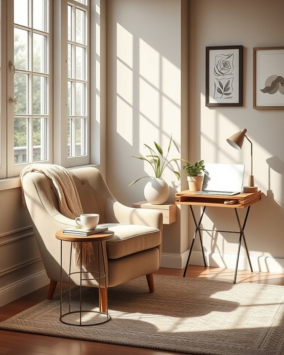 cozy reading nook setup