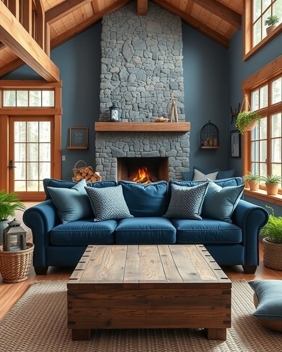 cozy rustic blue retreat