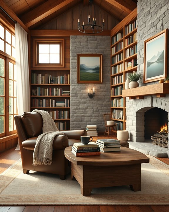 cozy rustic literary retreat