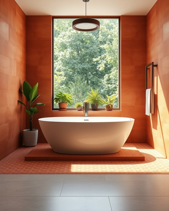 cozy rustic terracotta tiles