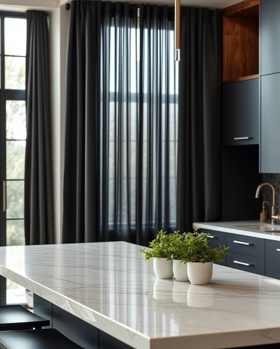 cozy sophisticated dark drapes