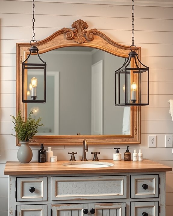 cozy stylish bathroom lighting
