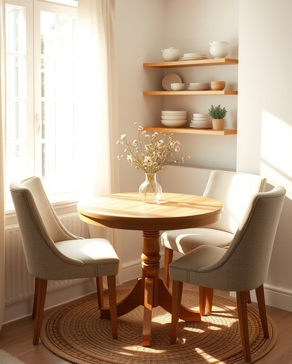 cozy sunlit breakfast nook