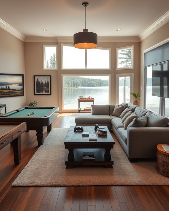 cozy themed game room