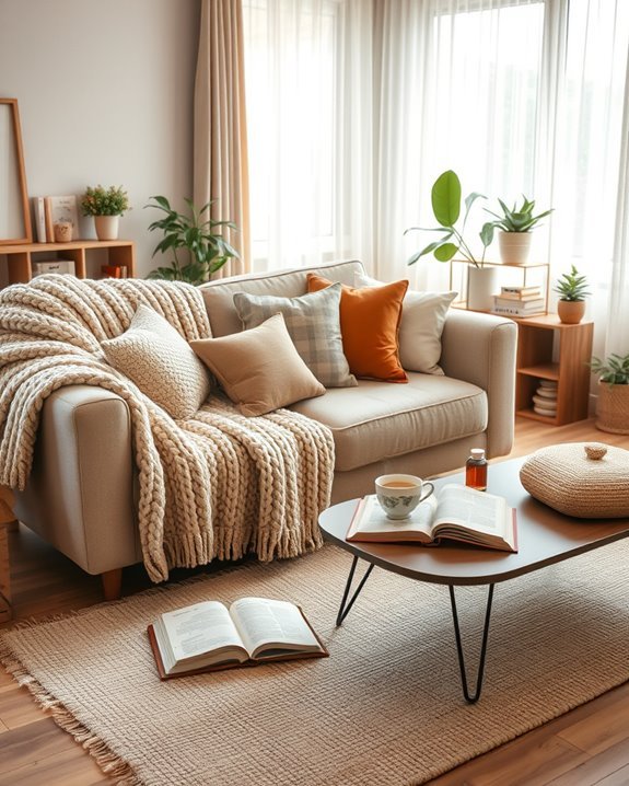 cozy throws and cushions