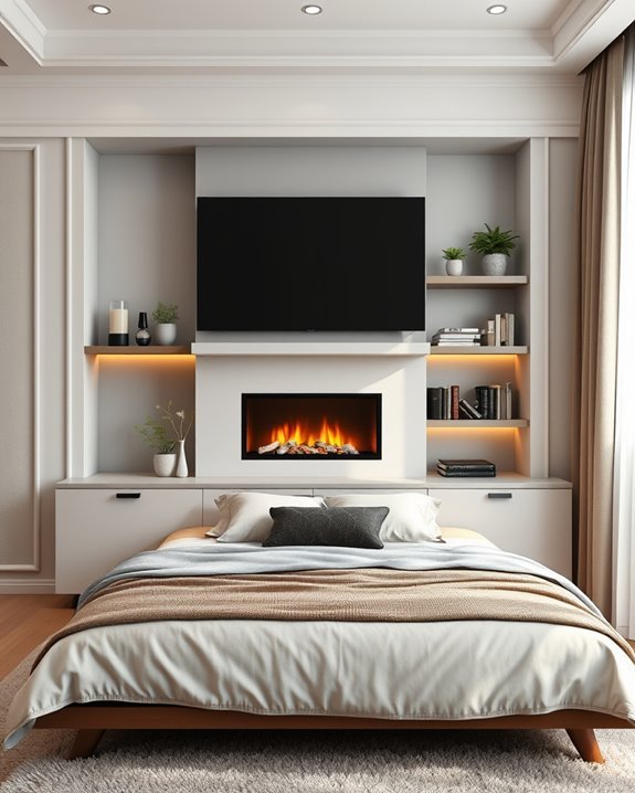 cozy tv fireplace retreat