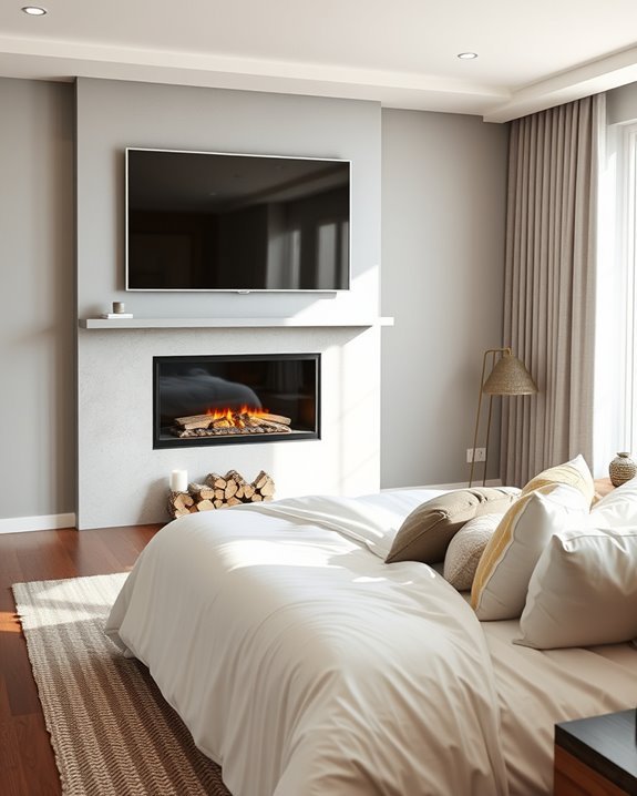 cozy tv fireplace setup