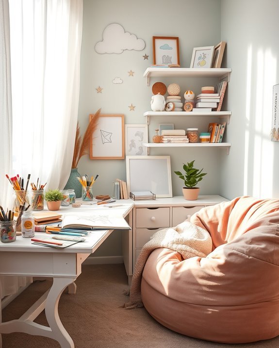 creative craft corner setup