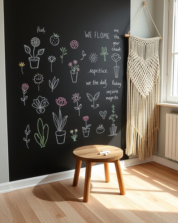 creative interactive chalkboard wall