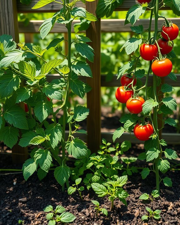 cucumbers and tomatoes thrive together