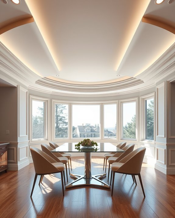 curved ceiling dining transformation