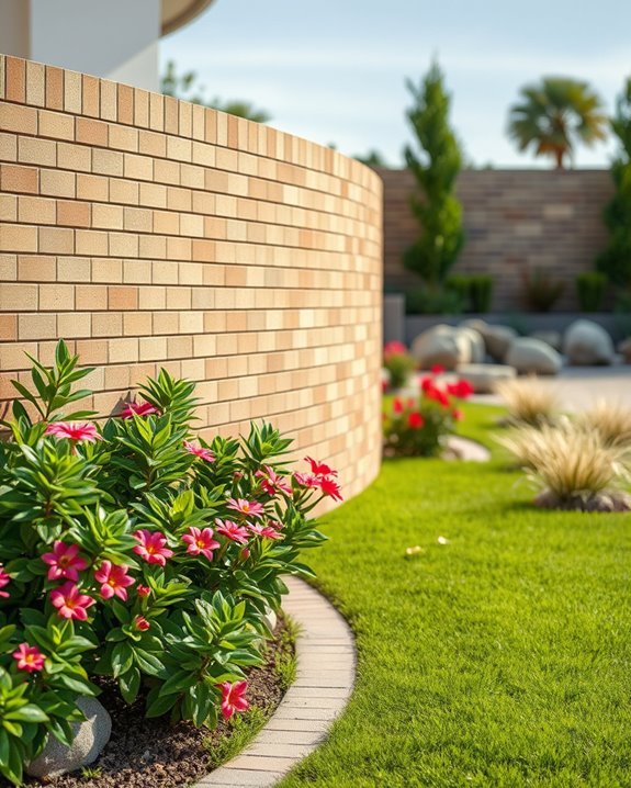 curved walls enhance landscaping