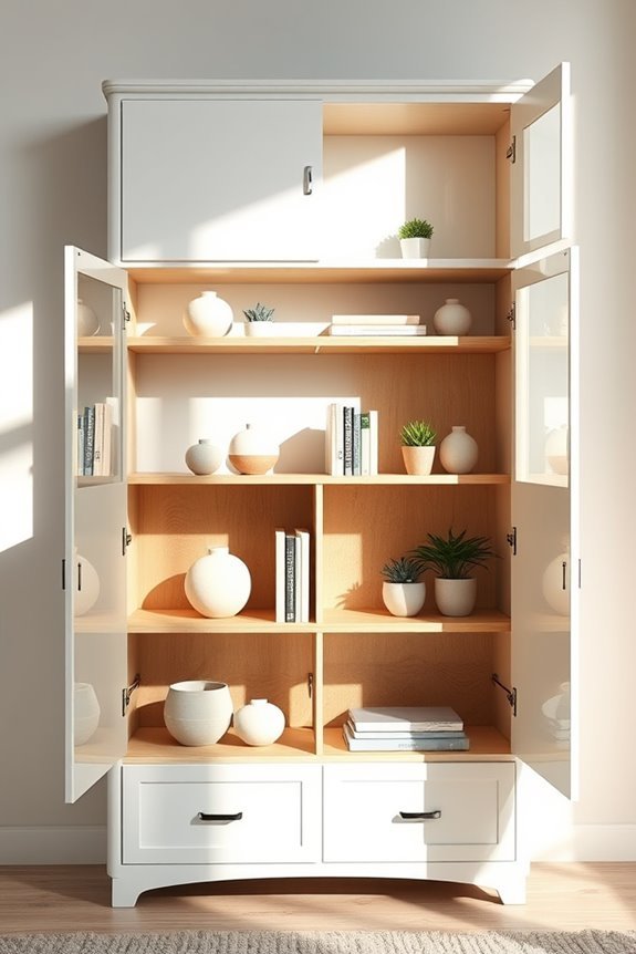 customizable shelving enhances aesthetics