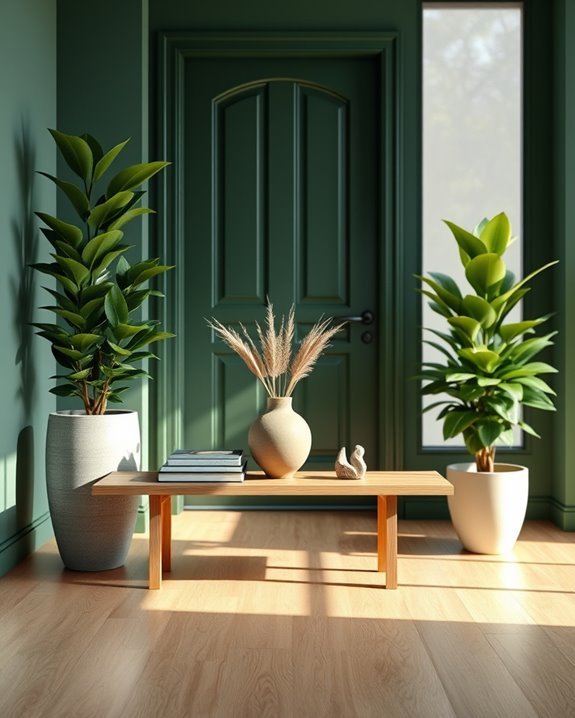 dark green entryway transformation