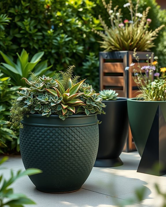 dark green planter options