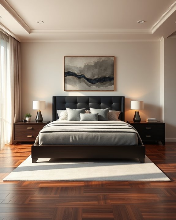 dark headboard as focal