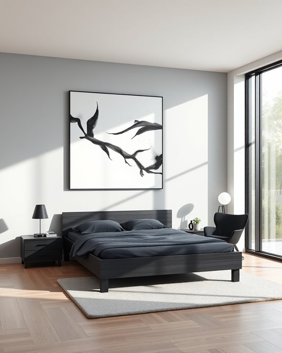 dark minimalist furniture integration