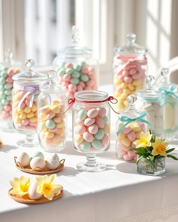 decorative jars with sweets