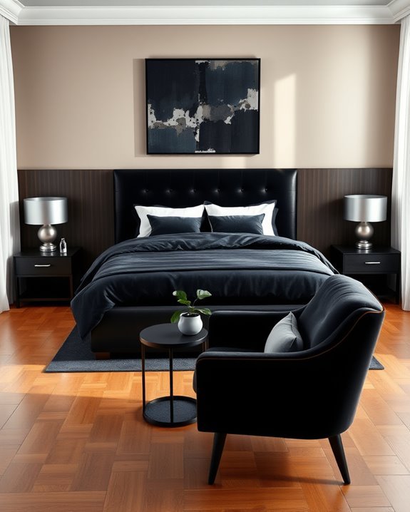 define spaces with dark furniture
