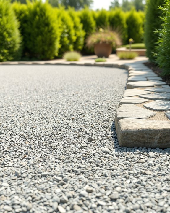 defined gravel patio borders