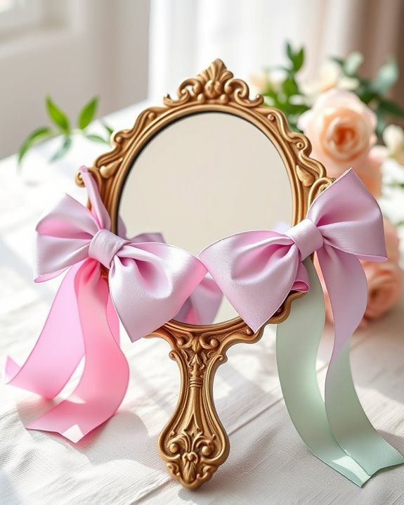 diy mirror ribbon decoration