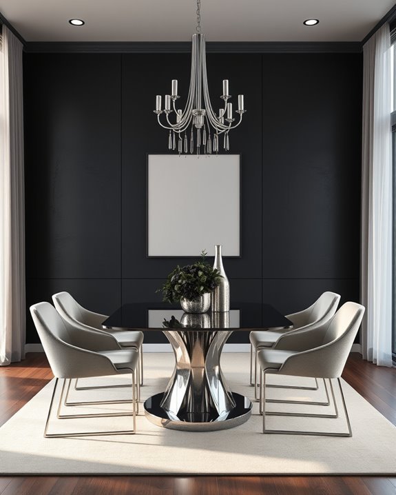 dramatic black and silver elegance