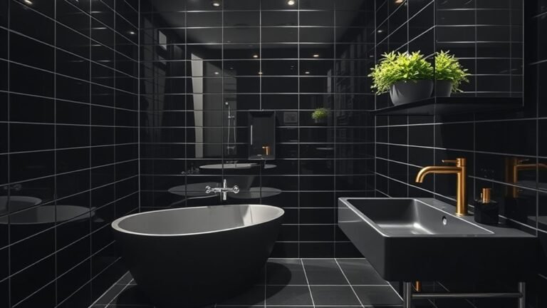 dramatic black tile bathrooms
