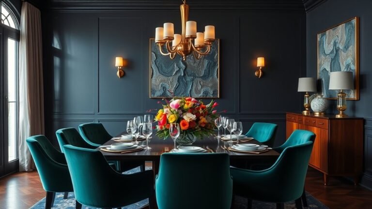 dramatic dark dining decor